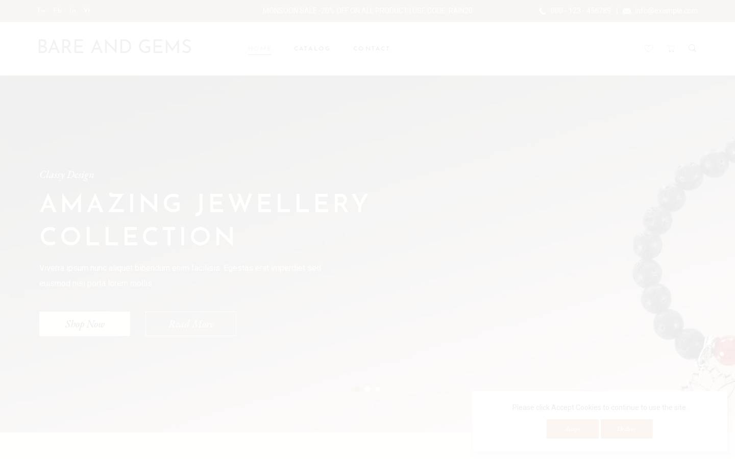 bareandgems.com homepage screenshot