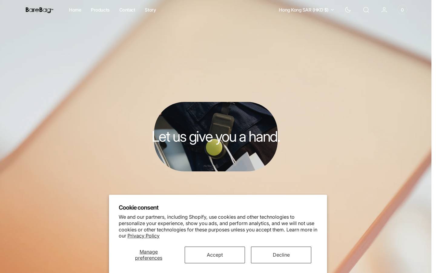 barebag.com homepage screenshot