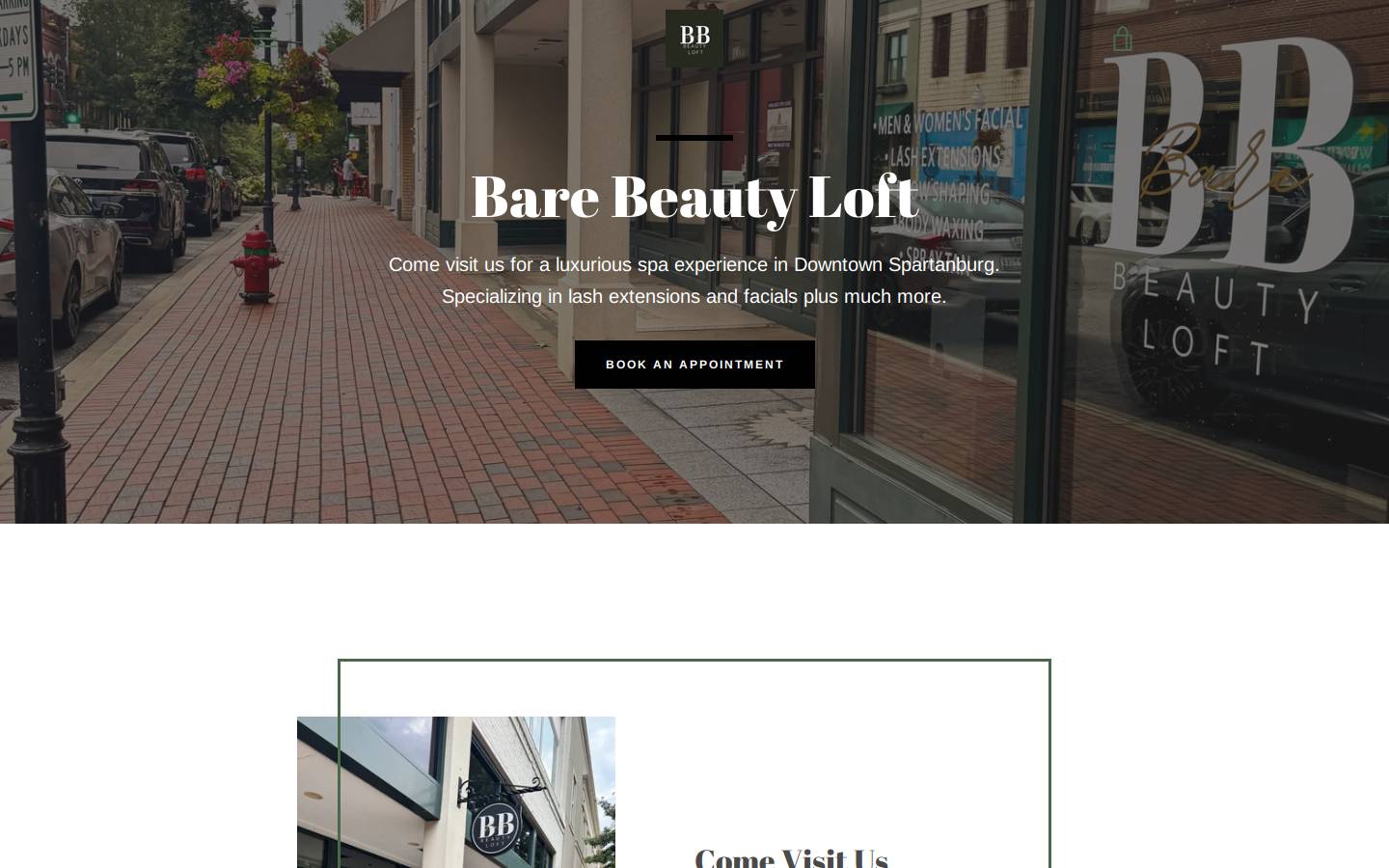 barebeautyloft.com homepage screenshot