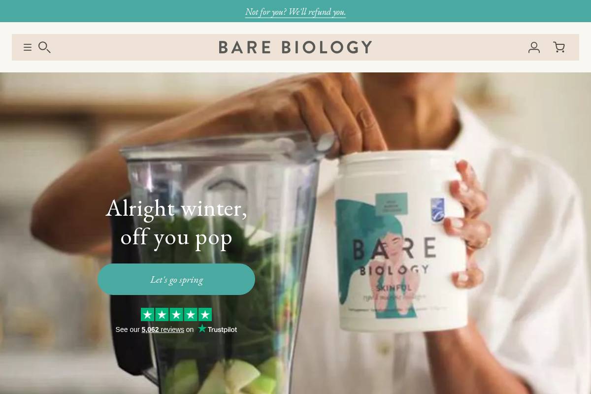 Bare Biology homepage screenshot