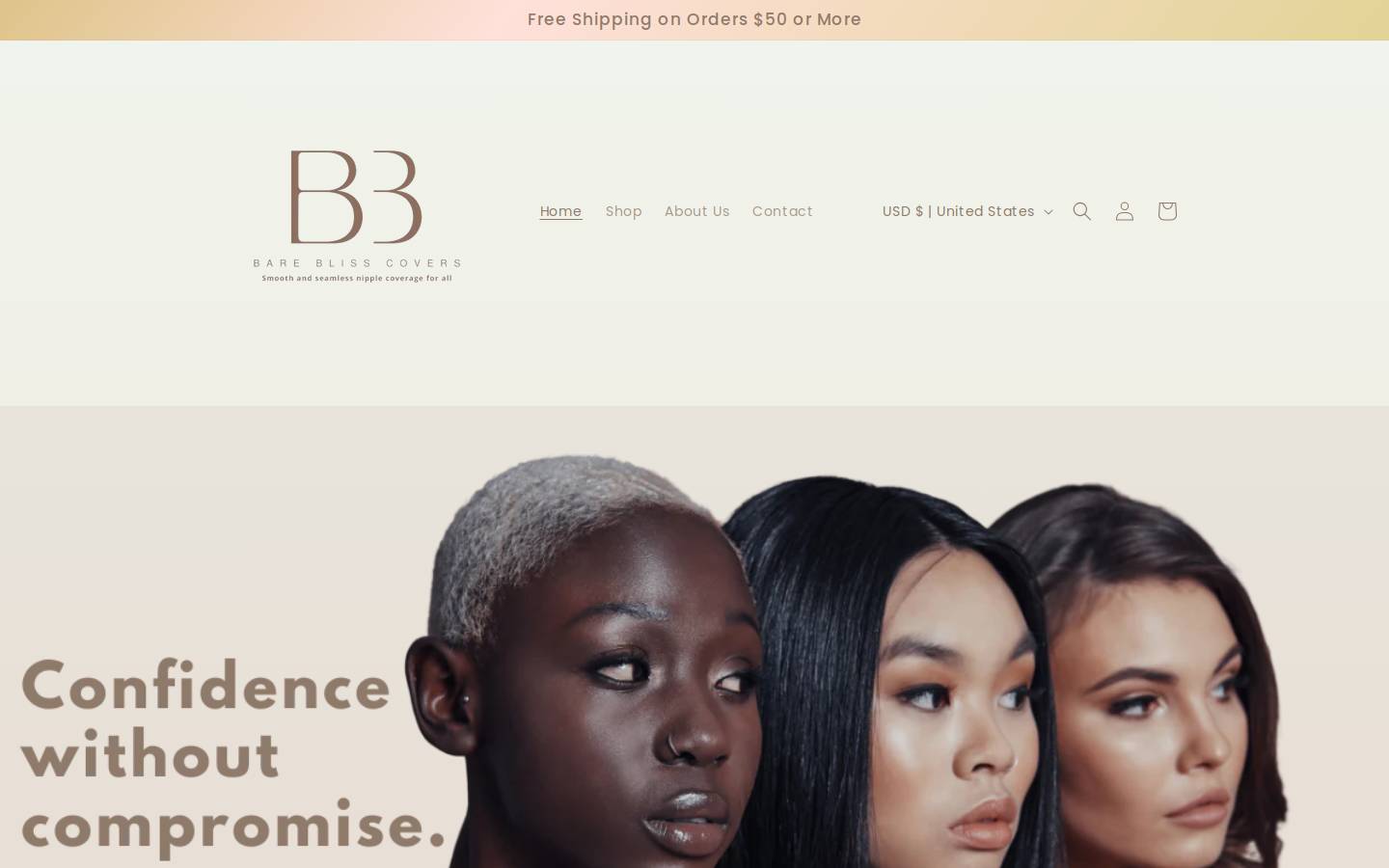 bareblisscovers.com homepage screenshot