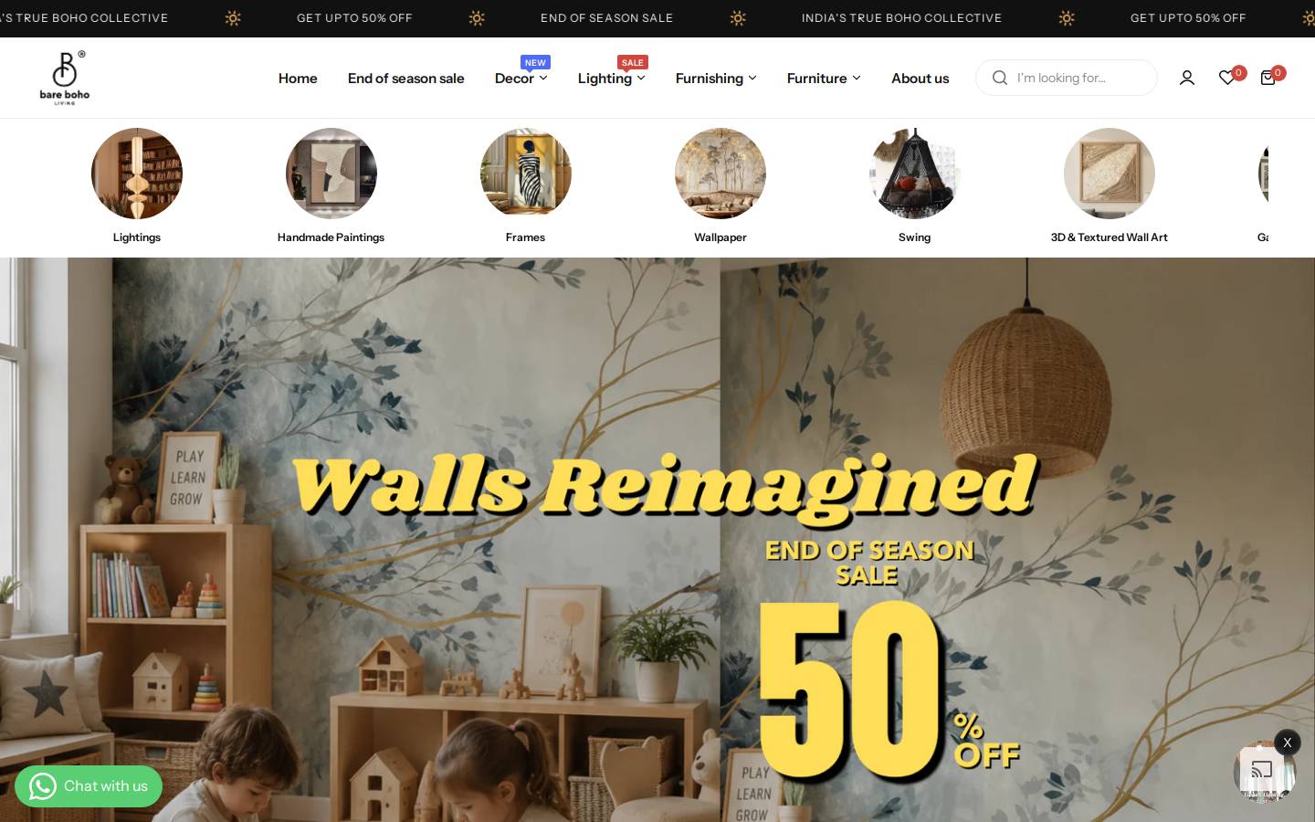 bareboholiving.com homepage screenshot