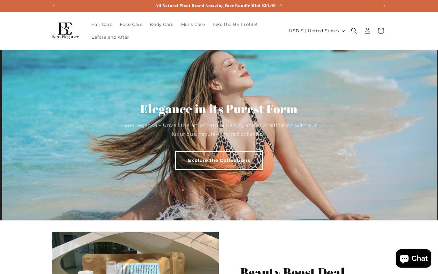 bareelegances.com homepage screenshot