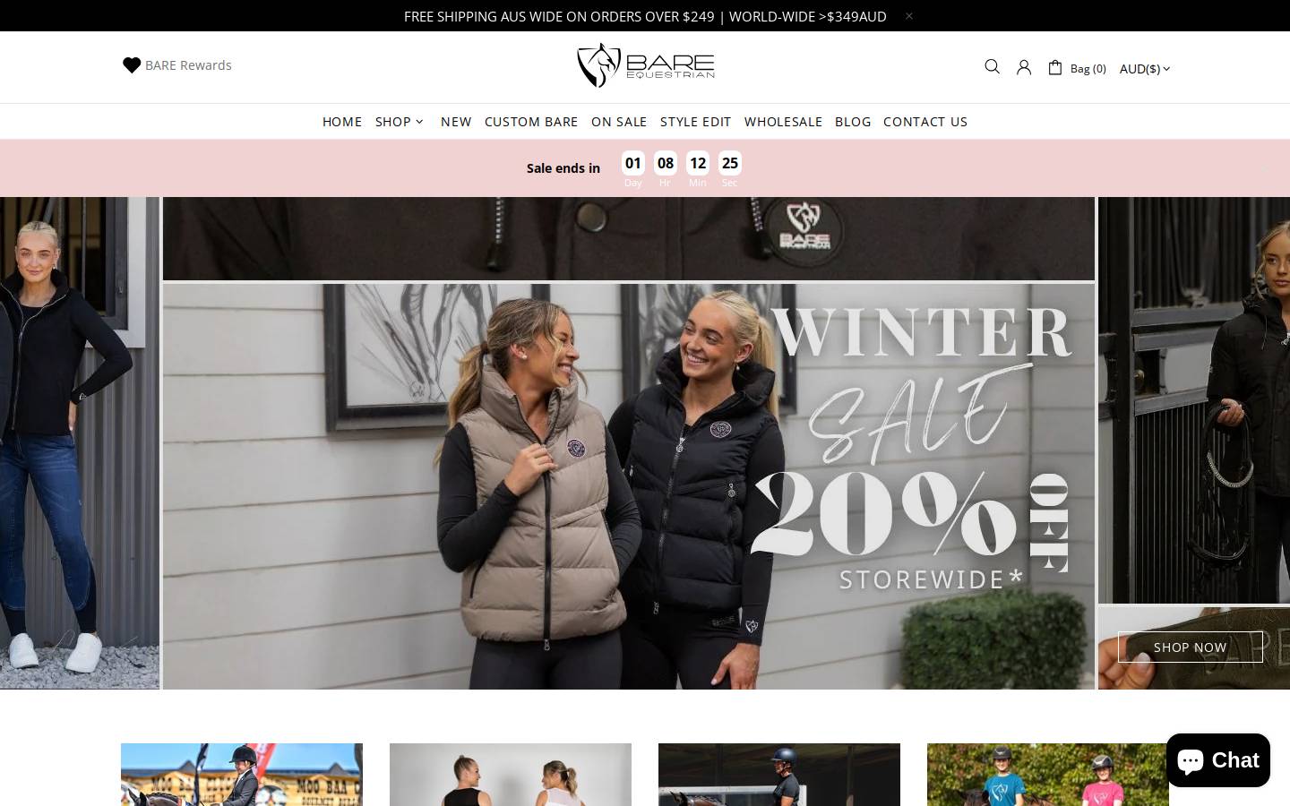 bareequestrian.com homepage screenshot