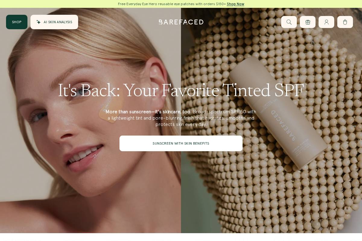 barefaced.com homepage screenshot