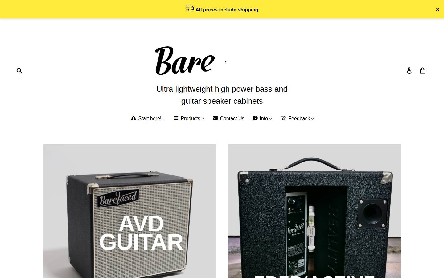 Barefacedaudio homepage screenshot