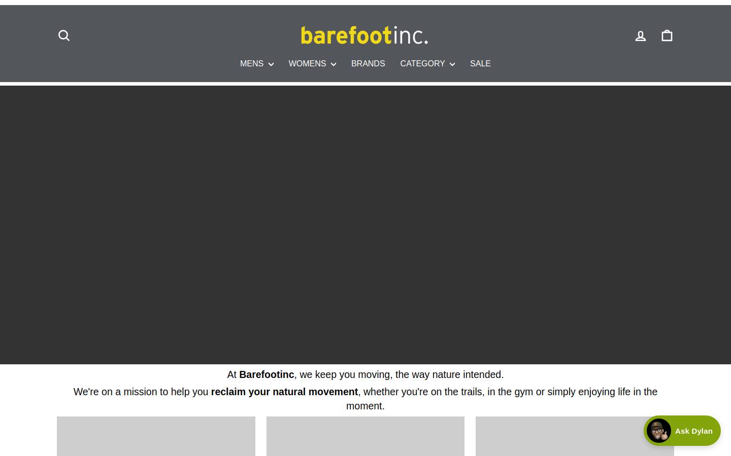 barefootinc.com.au homepage screenshot