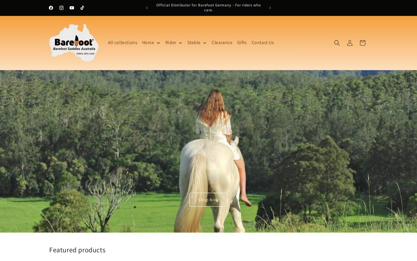 barefootsaddlesaustralia.com homepage screenshot