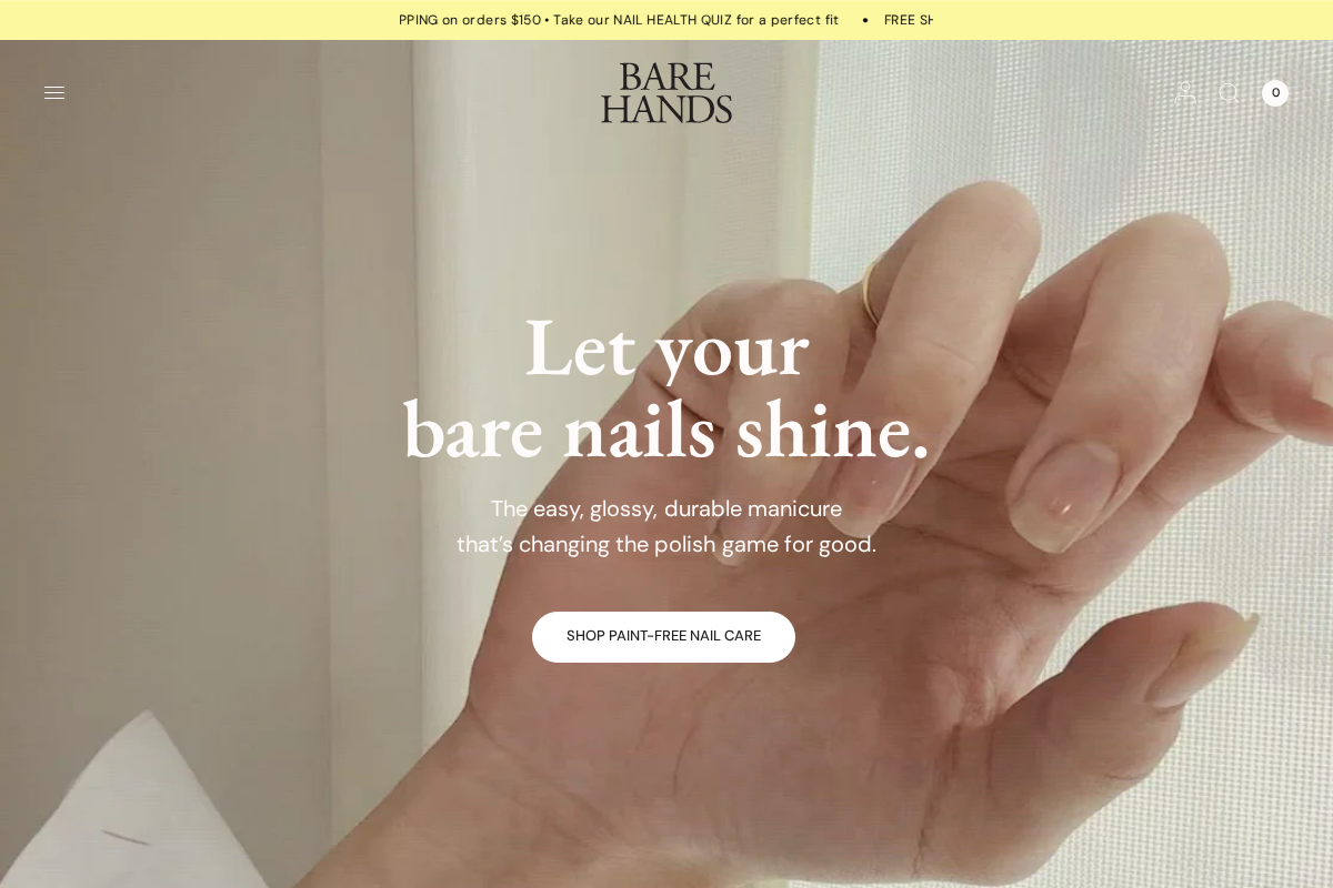 Bare Hands homepage screenshot