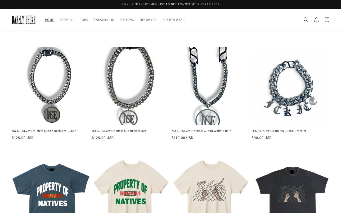 barelybrokela.com homepage screenshot