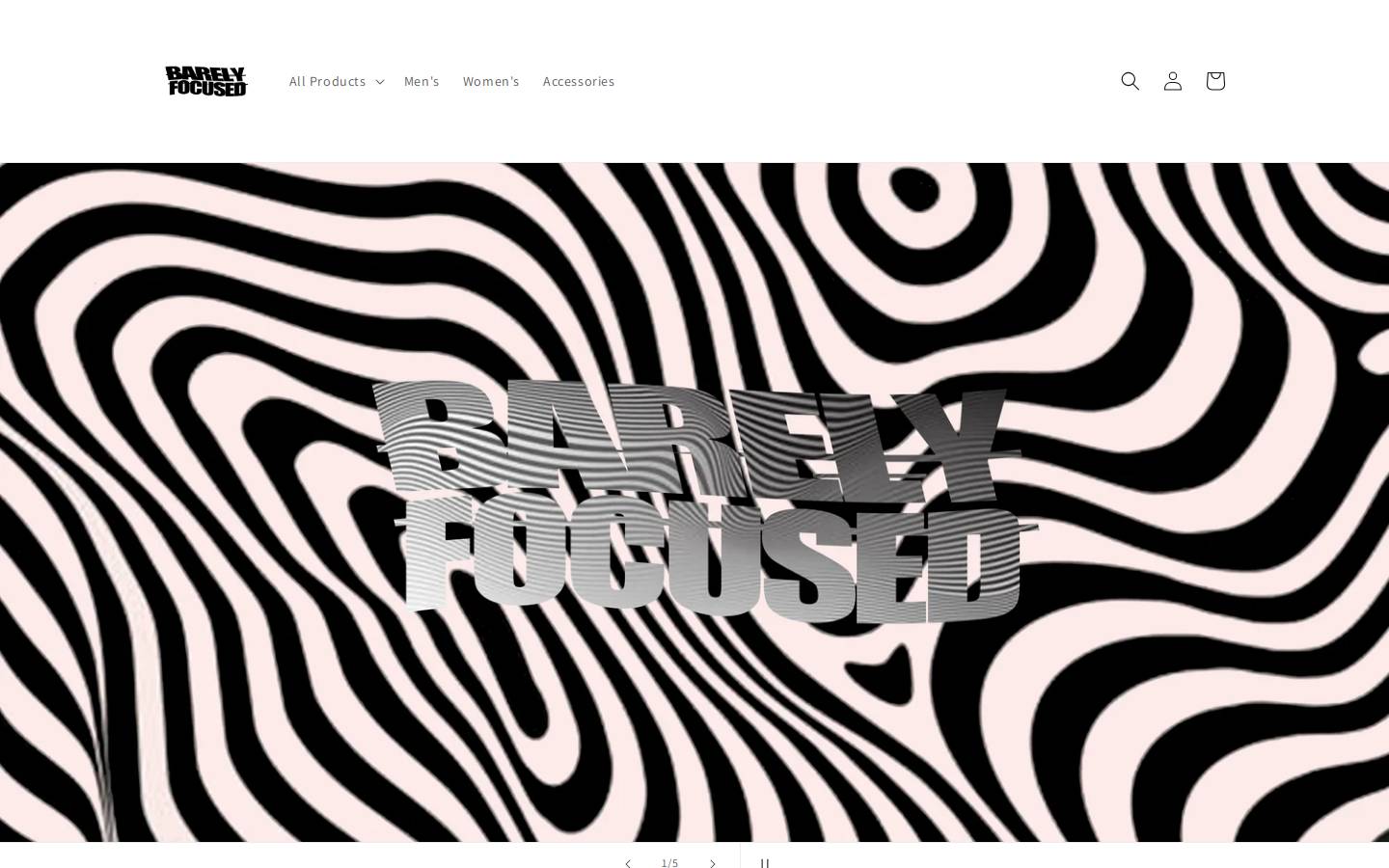 barelyfocusedtees.com homepage screenshot