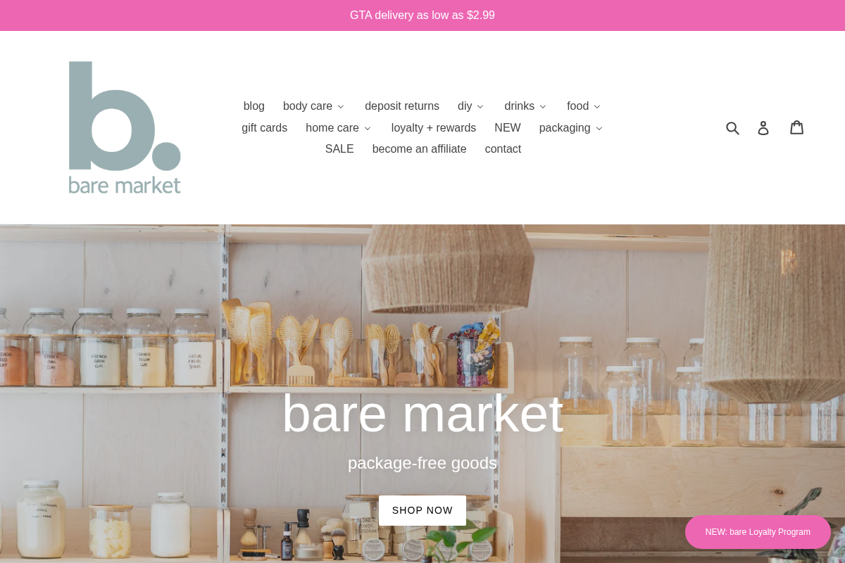bare market homepage screenshot