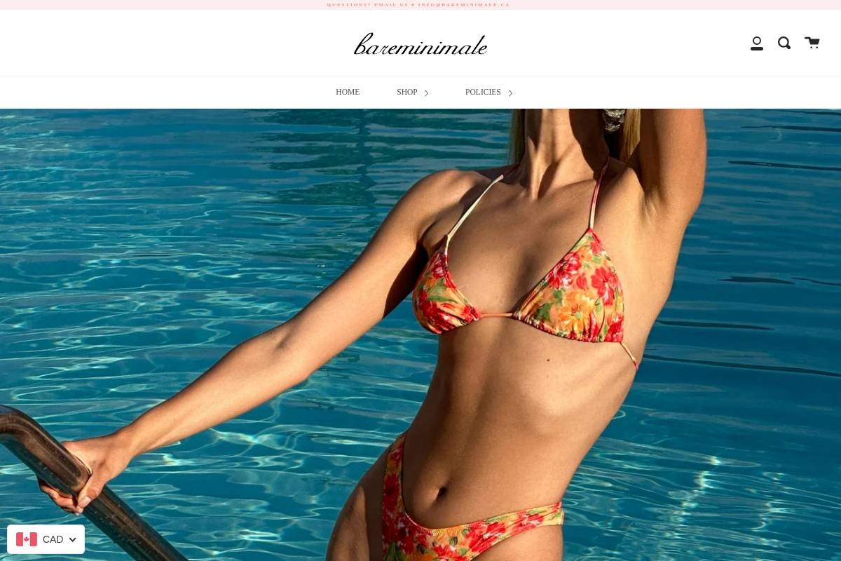 bareminimale.ca homepage screenshot