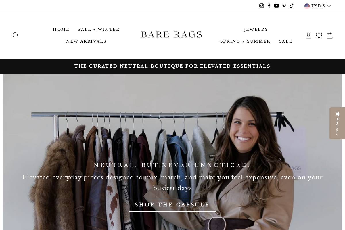 barerags.com homepage screenshot