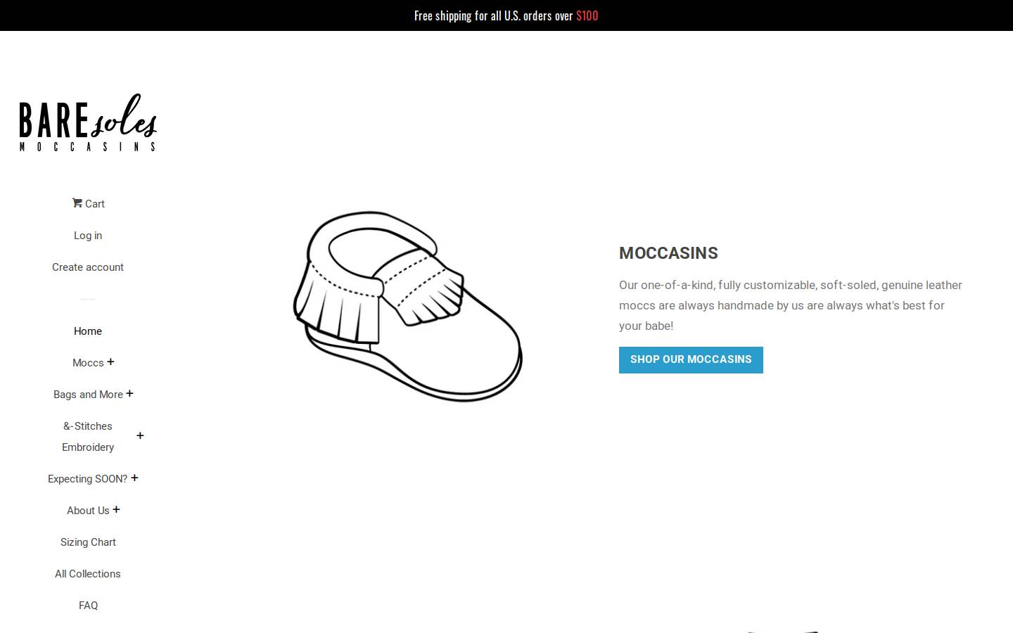 baresolesmoccs.com homepage screenshot