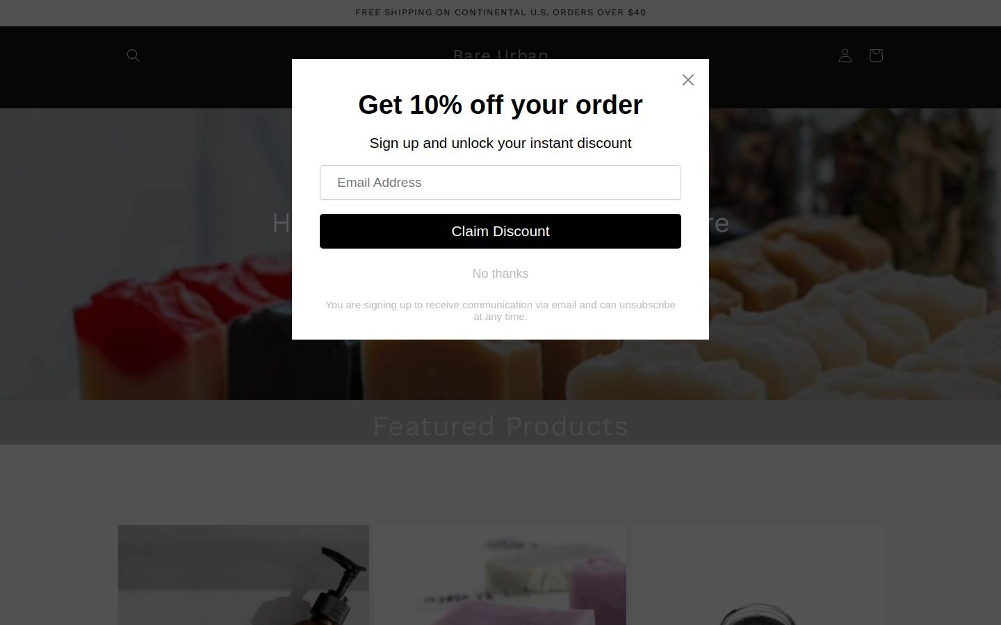 bareurban.com homepage screenshot