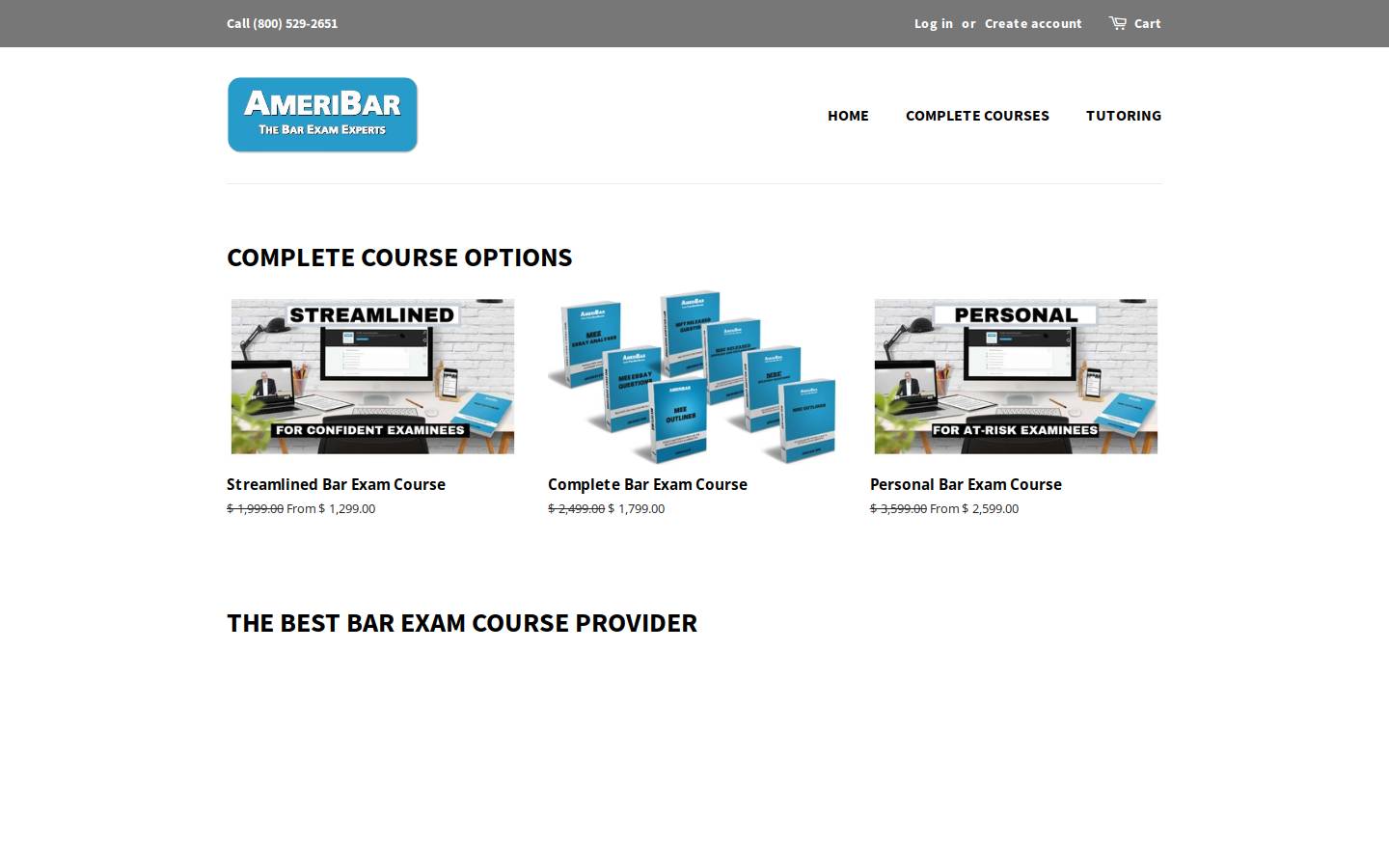 barexamprep.com homepage screenshot