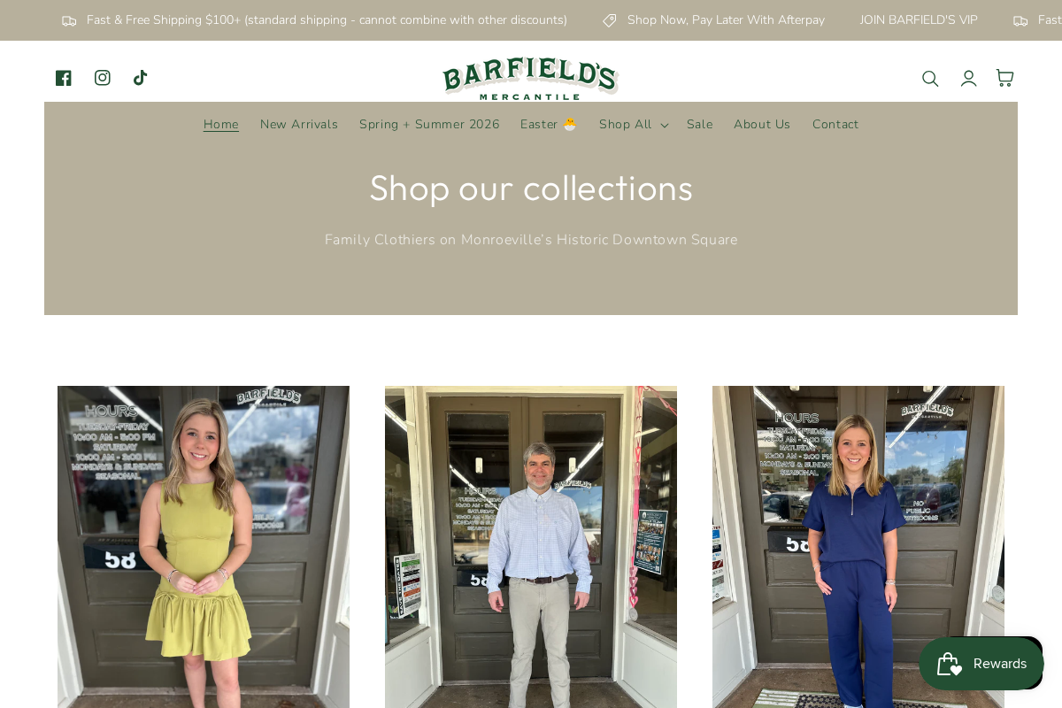Barfield's Mercantile homepage screenshot