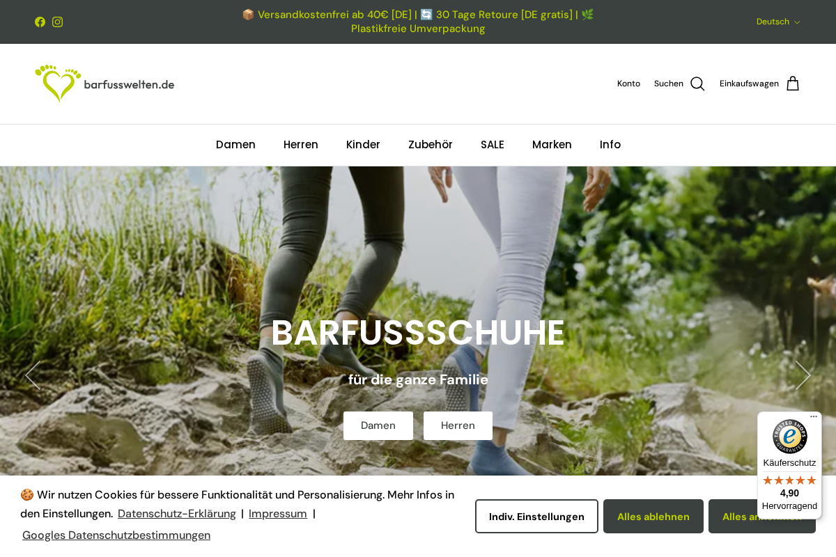 barfusswelten.de homepage screenshot