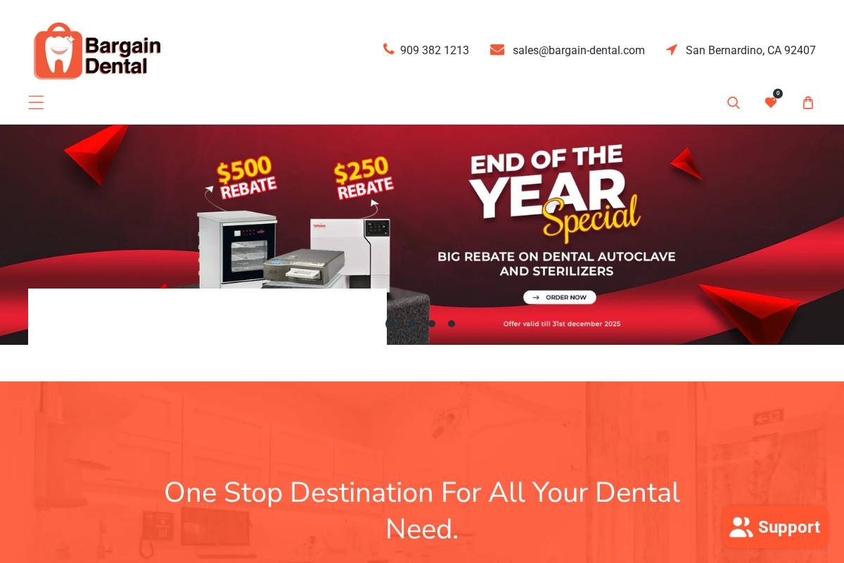 bargain-dental.com homepage screenshot