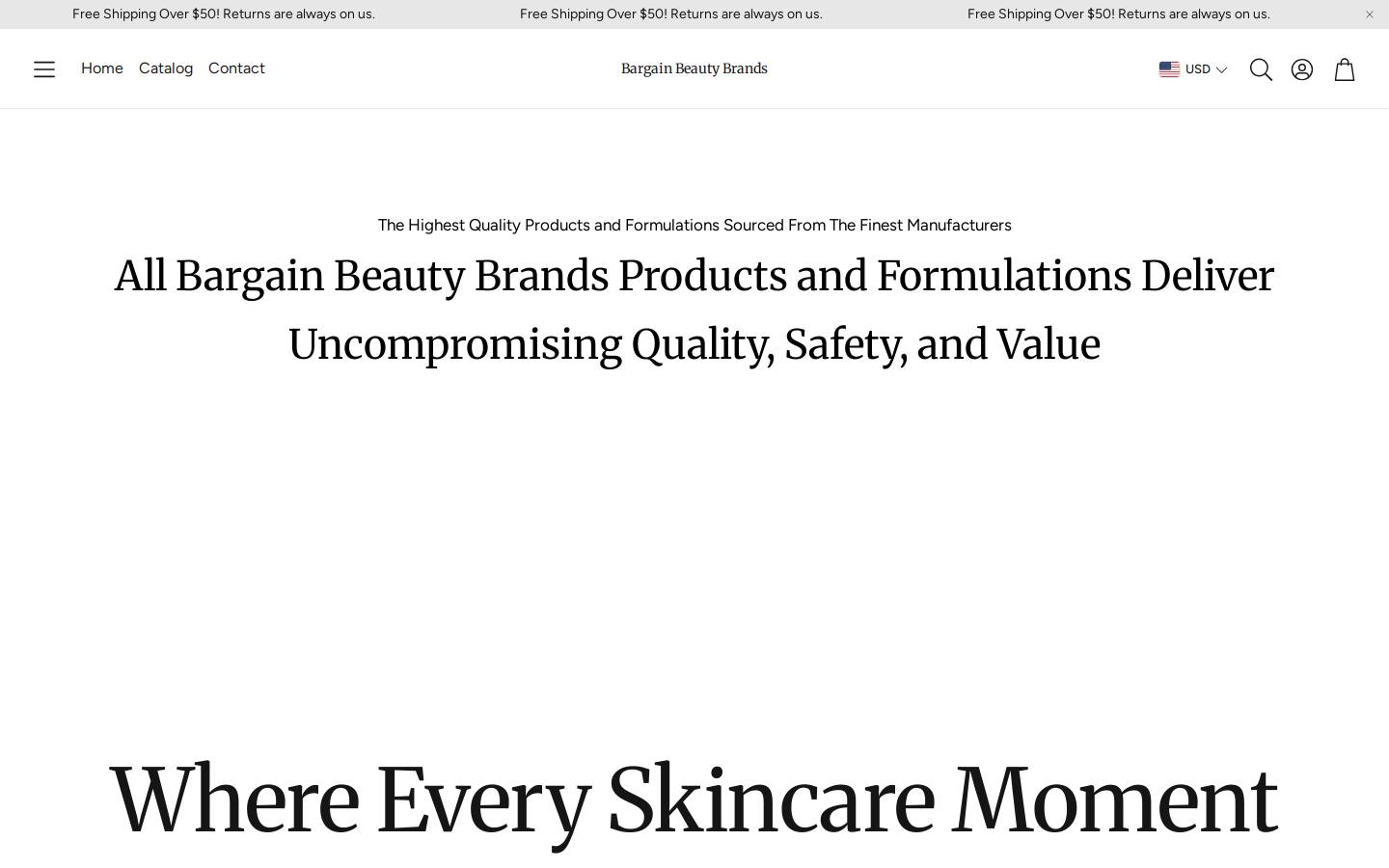 bargainbeautybrands.com homepage screenshot