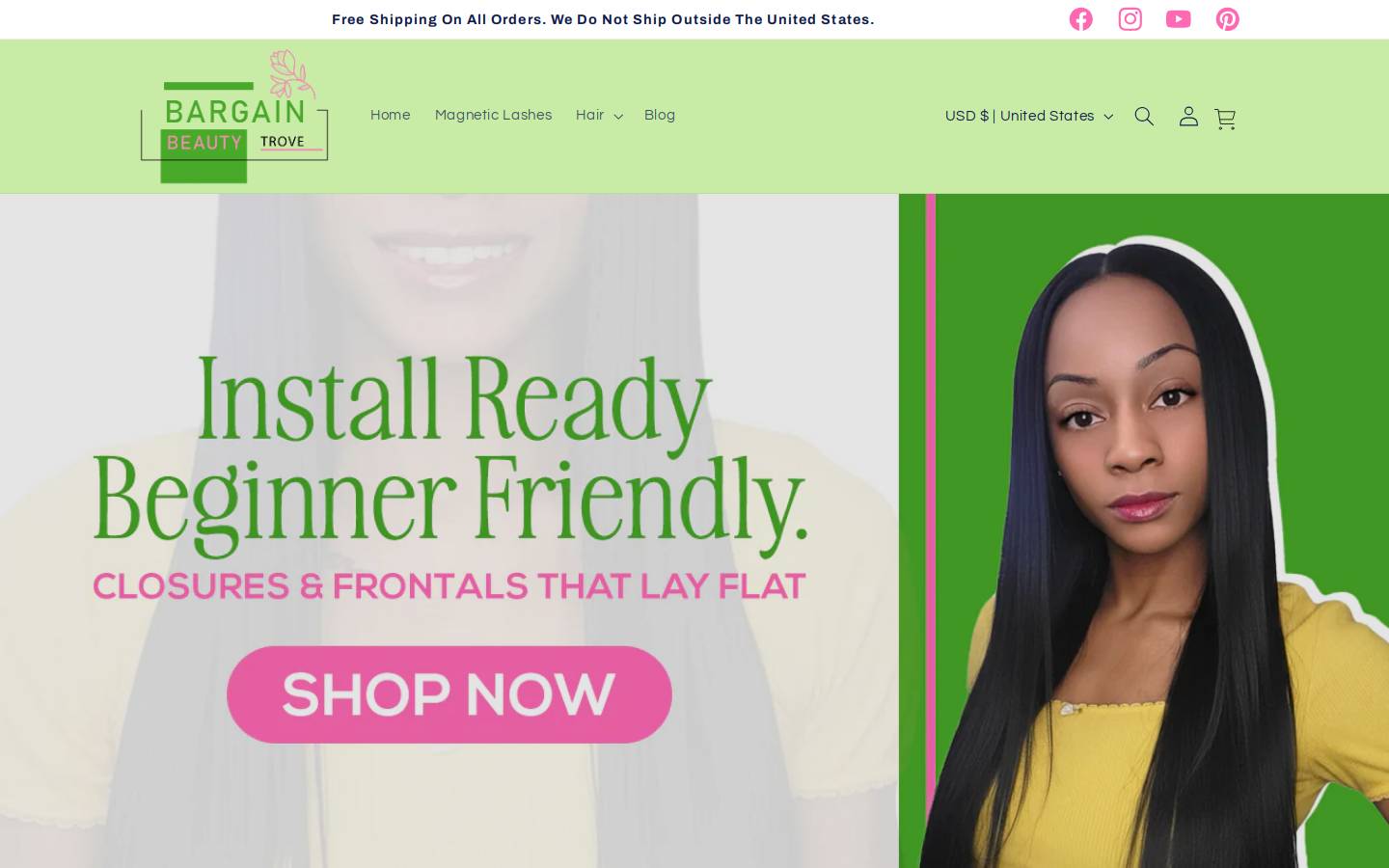 bargainbeautytrove.com homepage screenshot