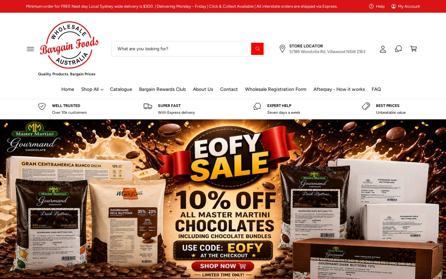 bargainfoods.com.au homepage screenshot