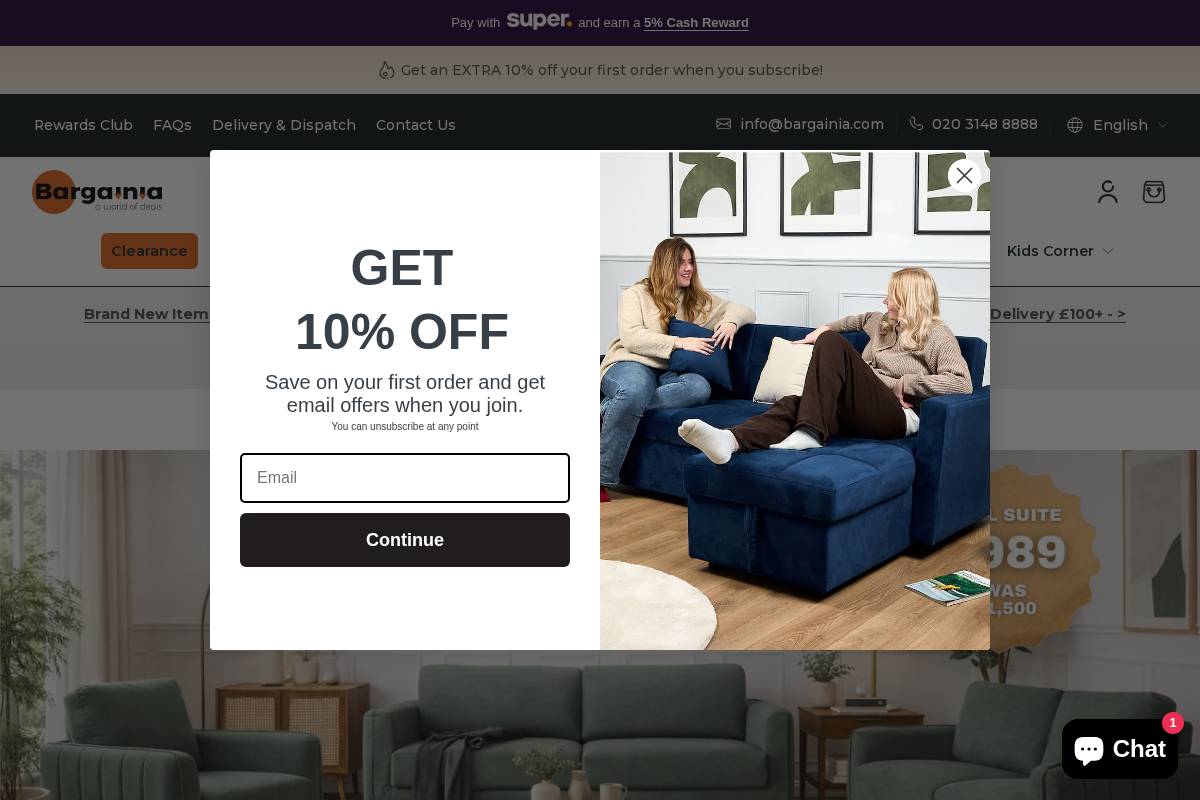 Bargainia.com homepage screenshot
