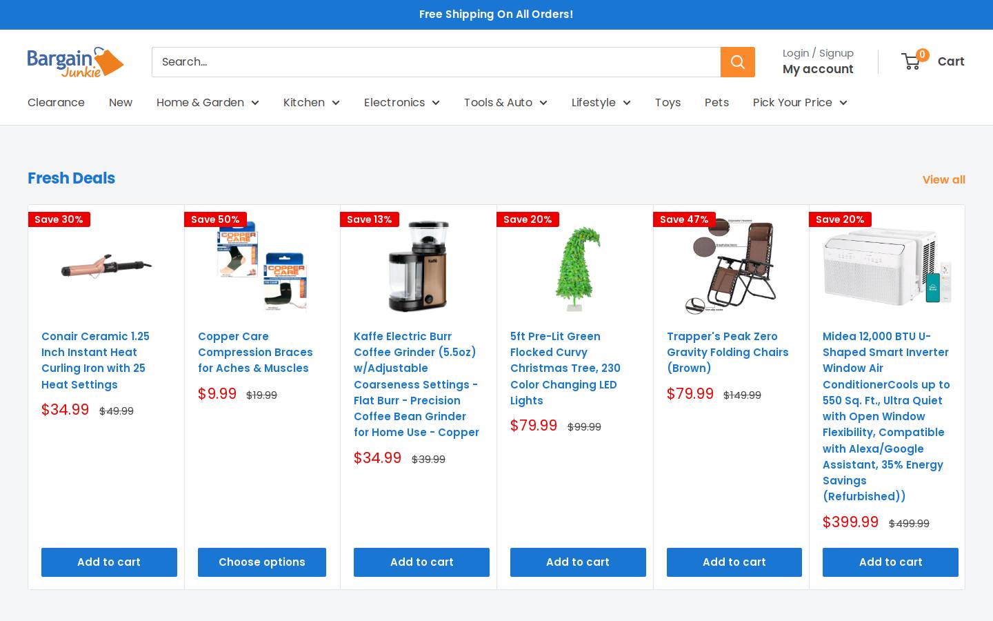 bargainjunkie.com homepage screenshot