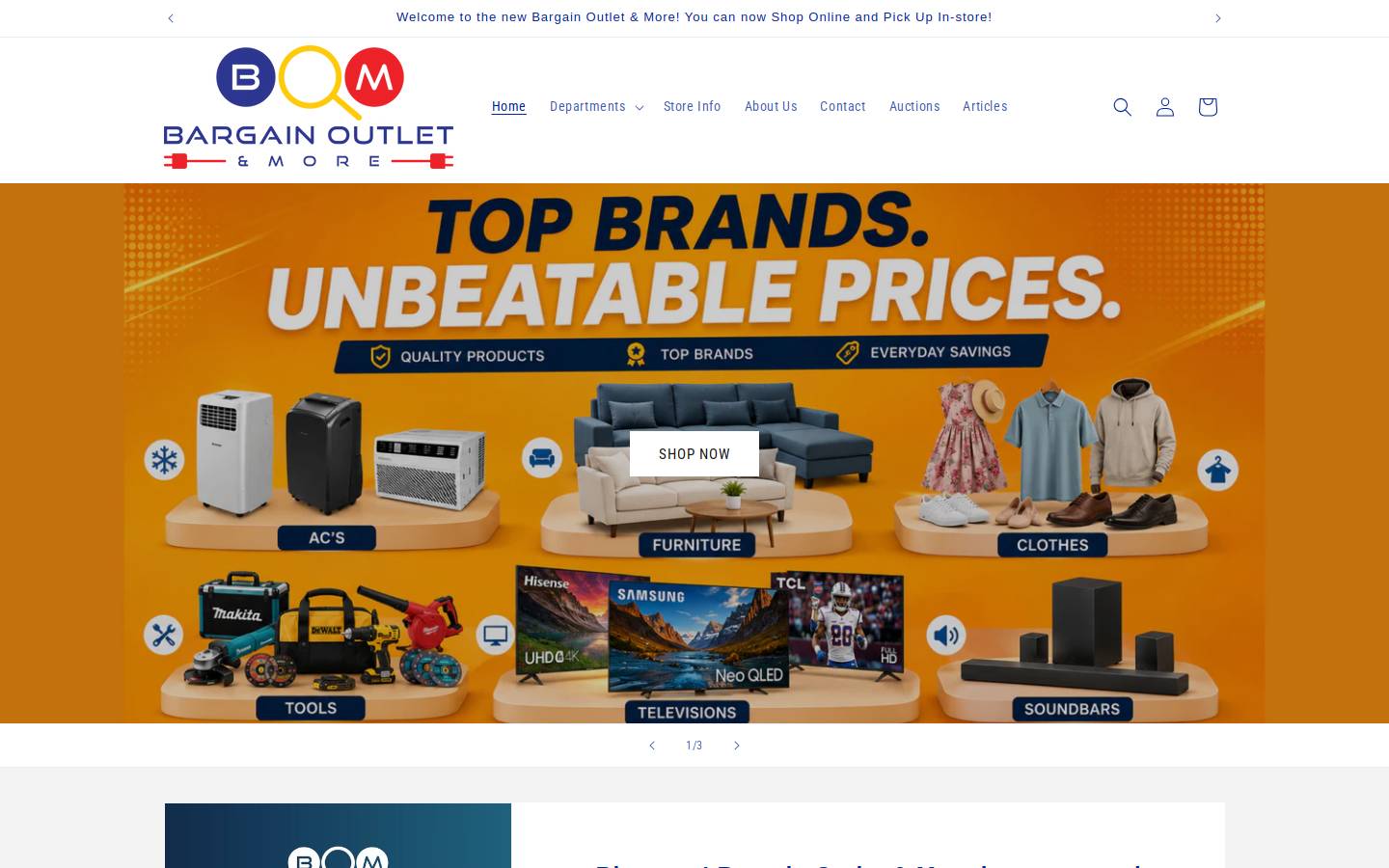 bargainoutletandmore.com homepage screenshot
