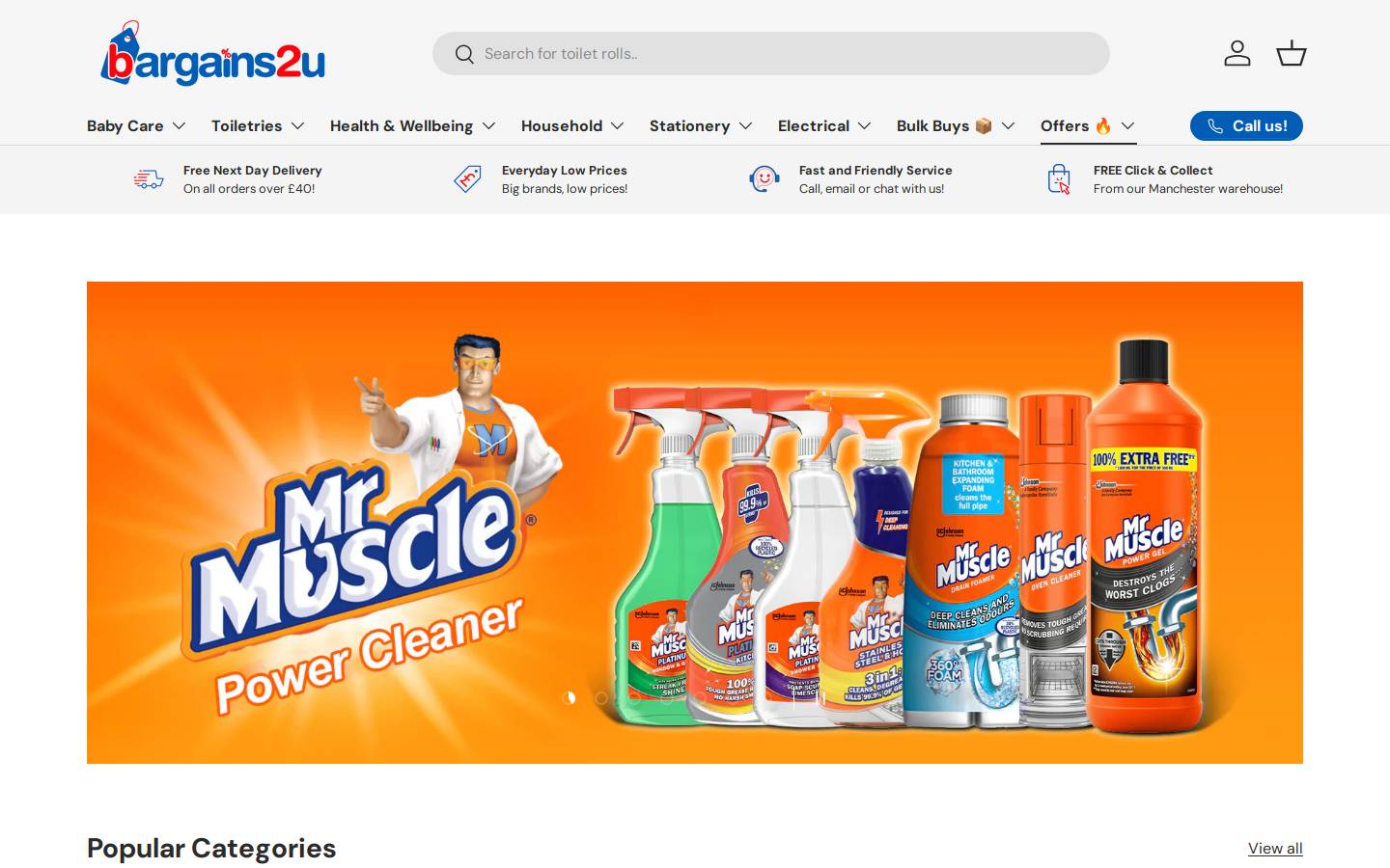 Bargains2u homepage screenshot
