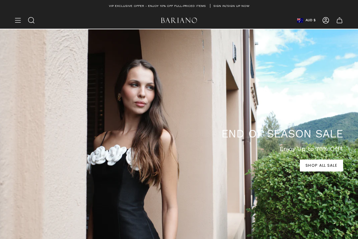 Bariano homepage screenshot