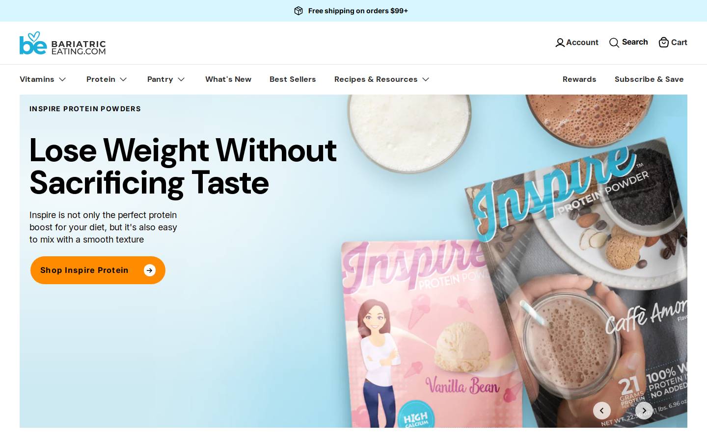bariatriceating.com homepage screenshot