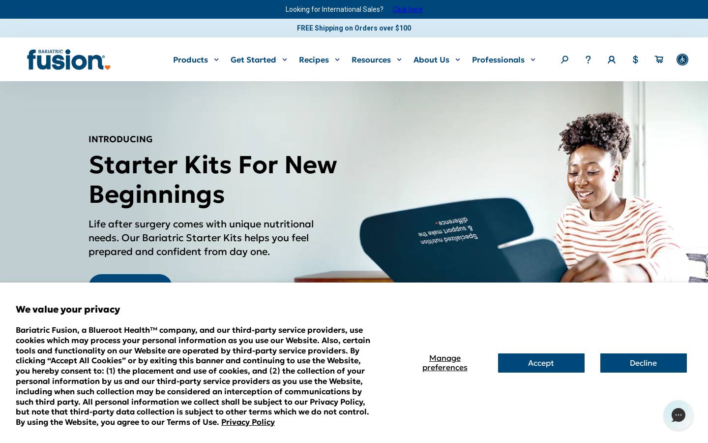 Bariatric Fusion homepage screenshot