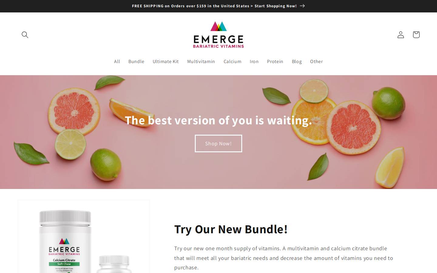 bariatricsurgeryvitamins.com homepage screenshot