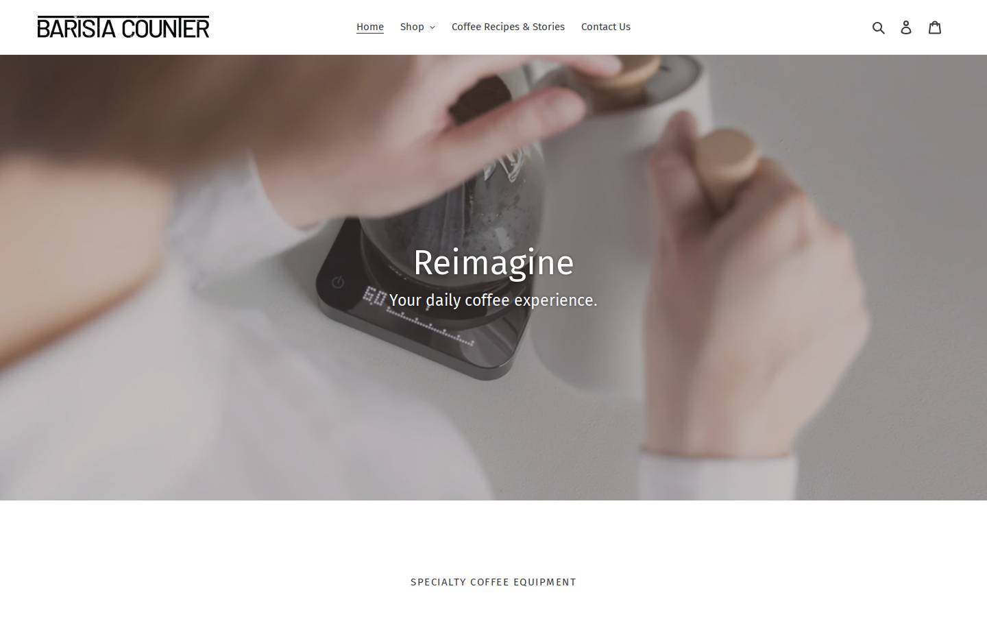 baristacounter.com homepage screenshot