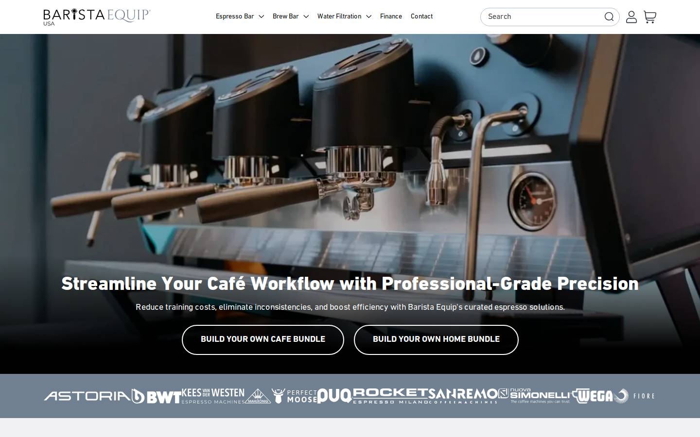 baristaequip.com homepage screenshot
