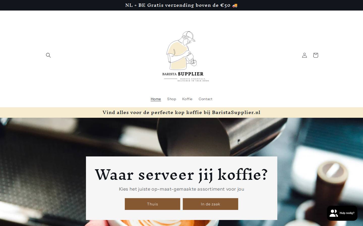 baristasupplier.nl homepage screenshot