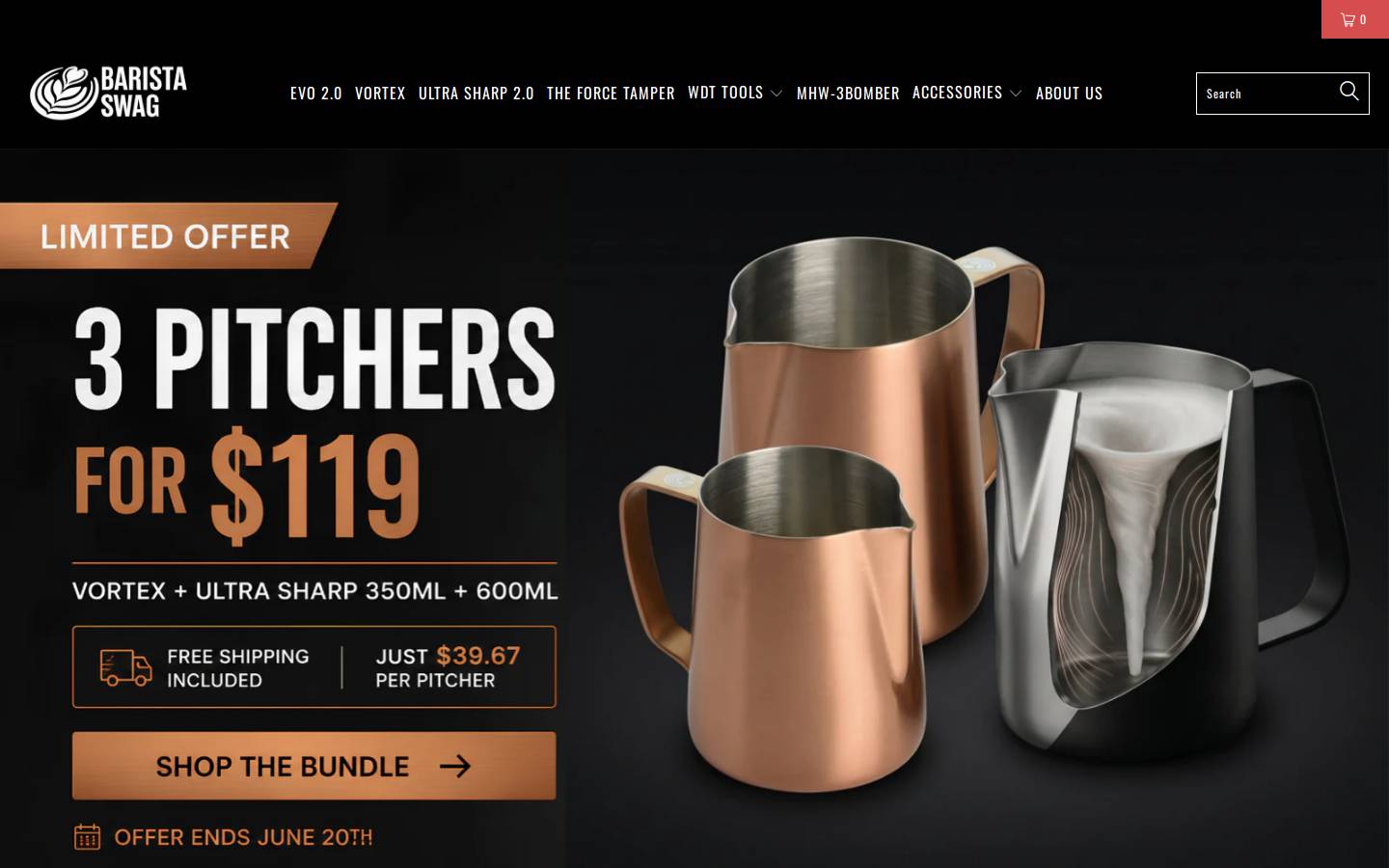 baristaswag.com homepage screenshot