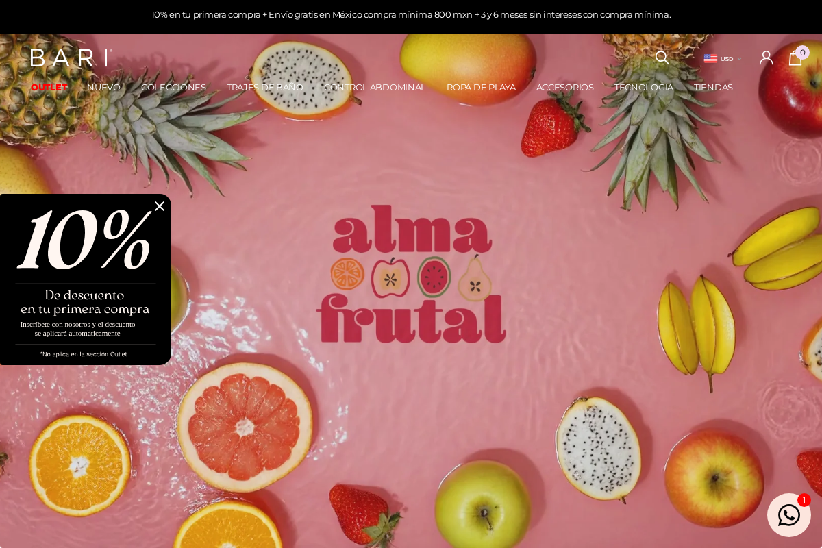 Bari Swimwear homepage screenshot