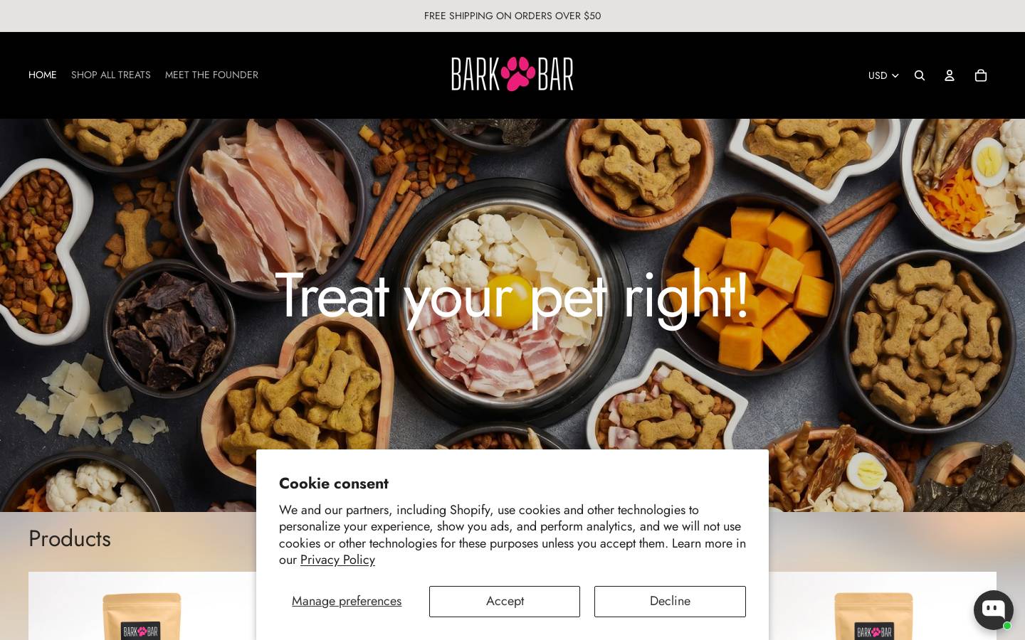 barkbar.pet homepage screenshot