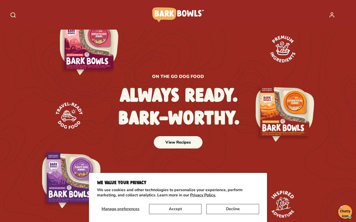 barkbowlsfordogs.com homepage screenshot