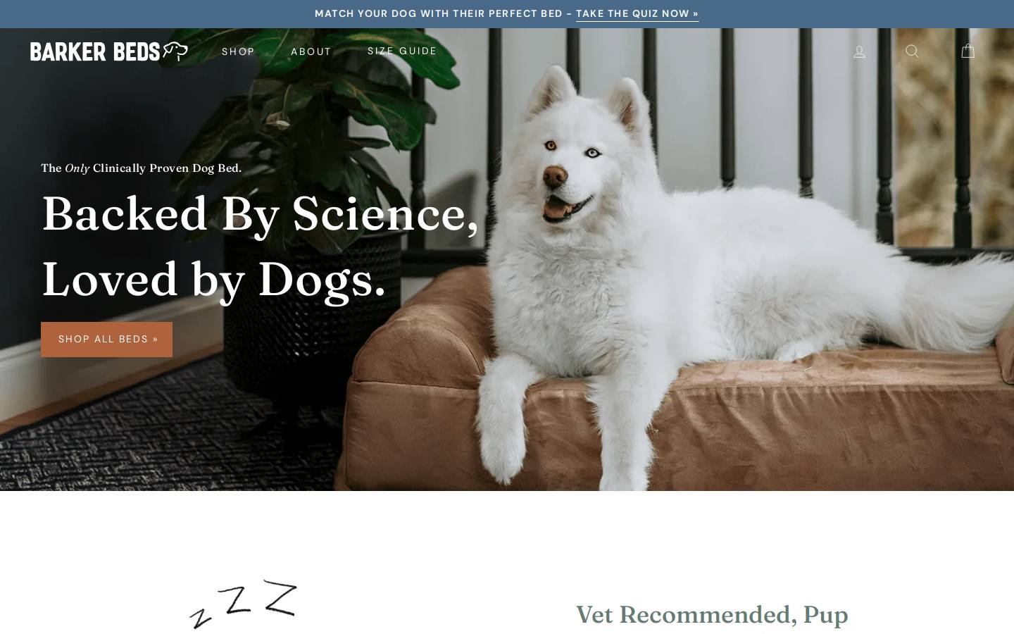 barkerbeds.com homepage screenshot