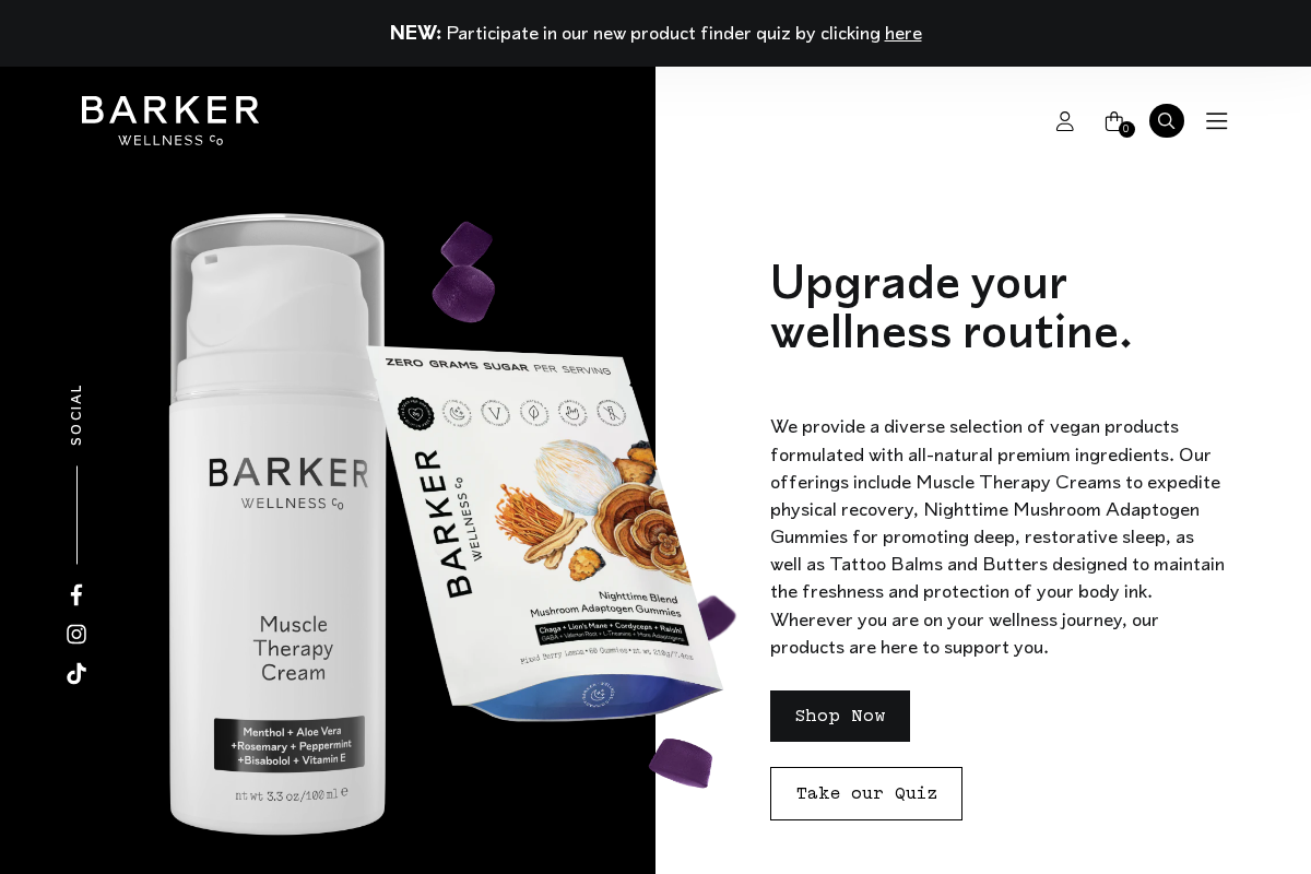 Barker Wellness homepage screenshot