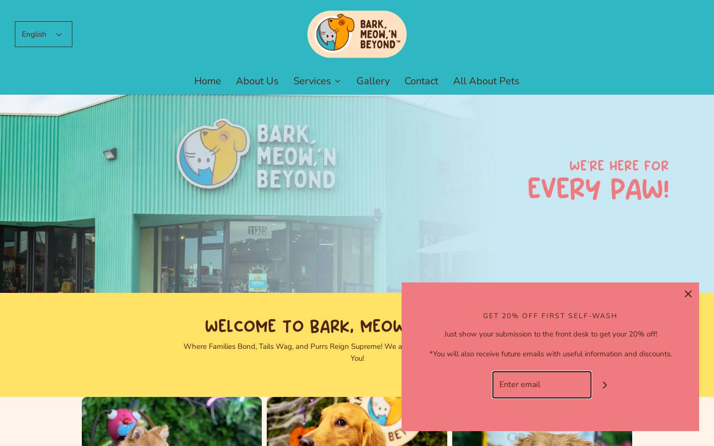 barkmeowbeyond.com homepage screenshot