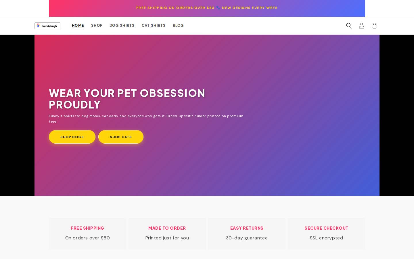 barknlaugh.com homepage screenshot