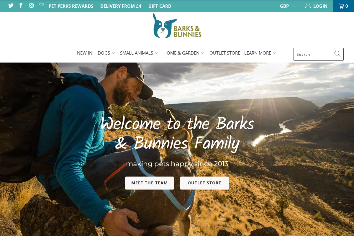 Barksandbunnies homepage screenshot