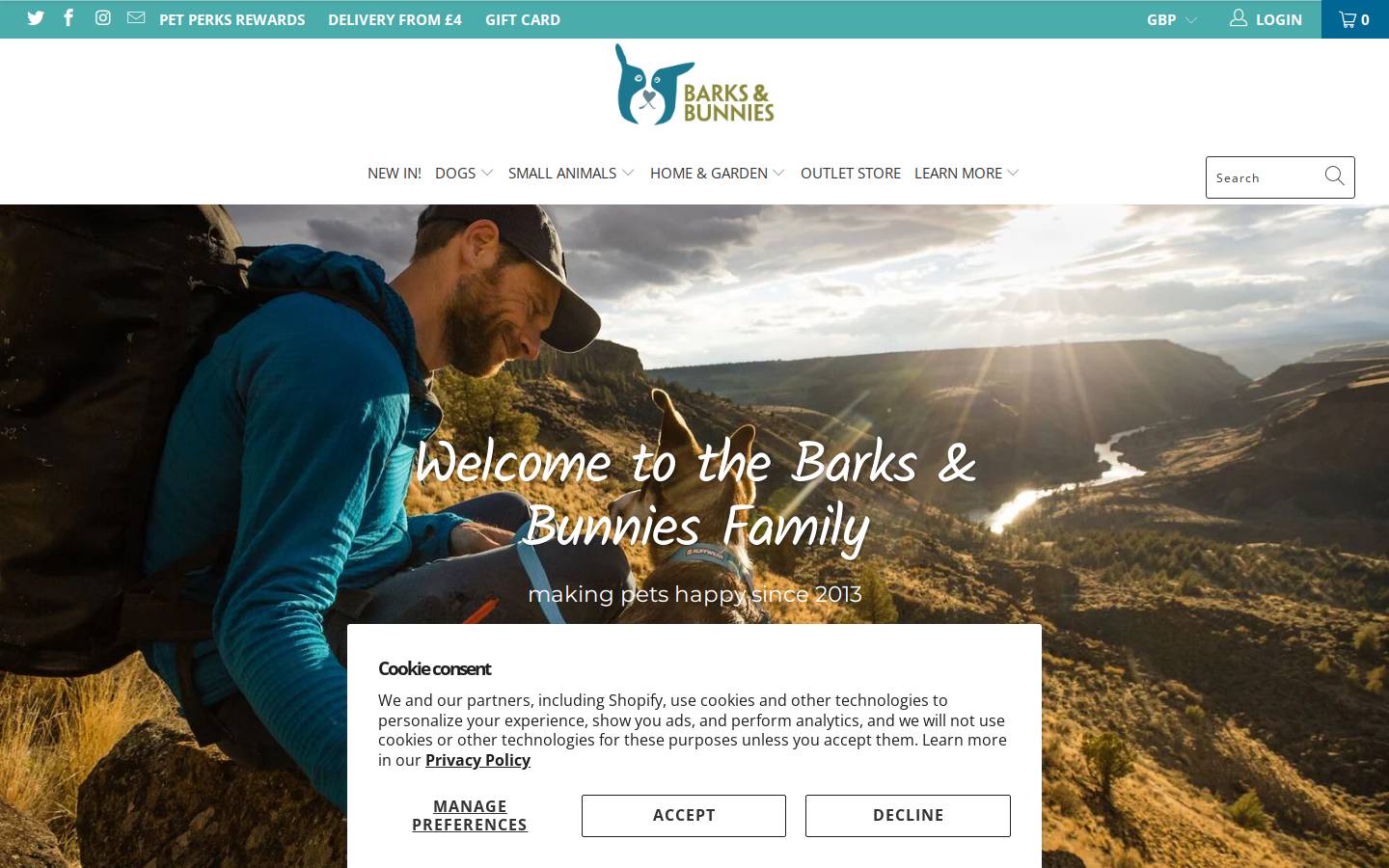 barksandbunnies.com homepage screenshot