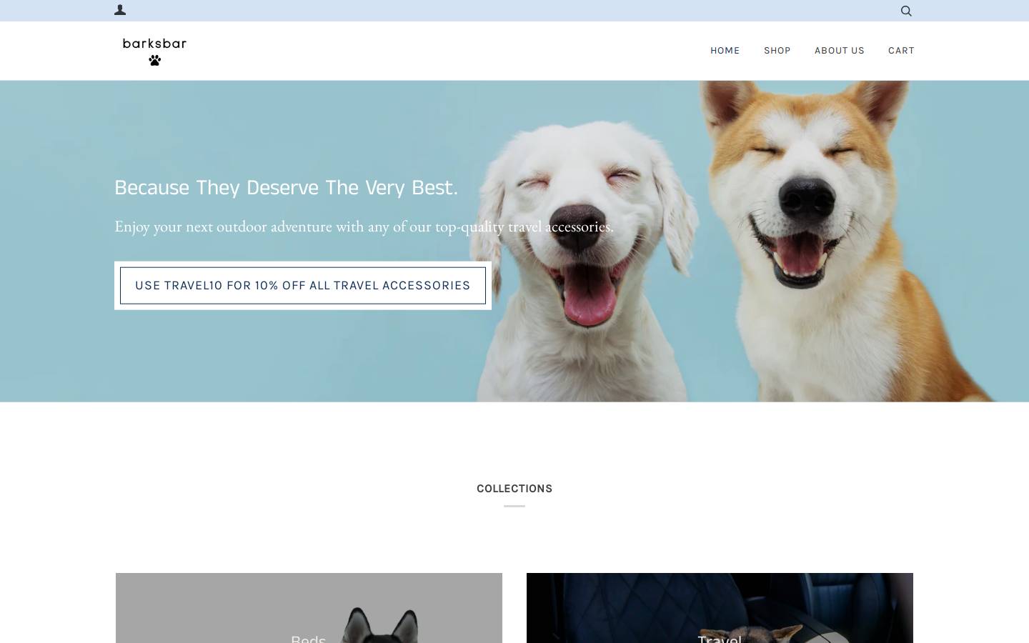 barksbar.com homepage screenshot
