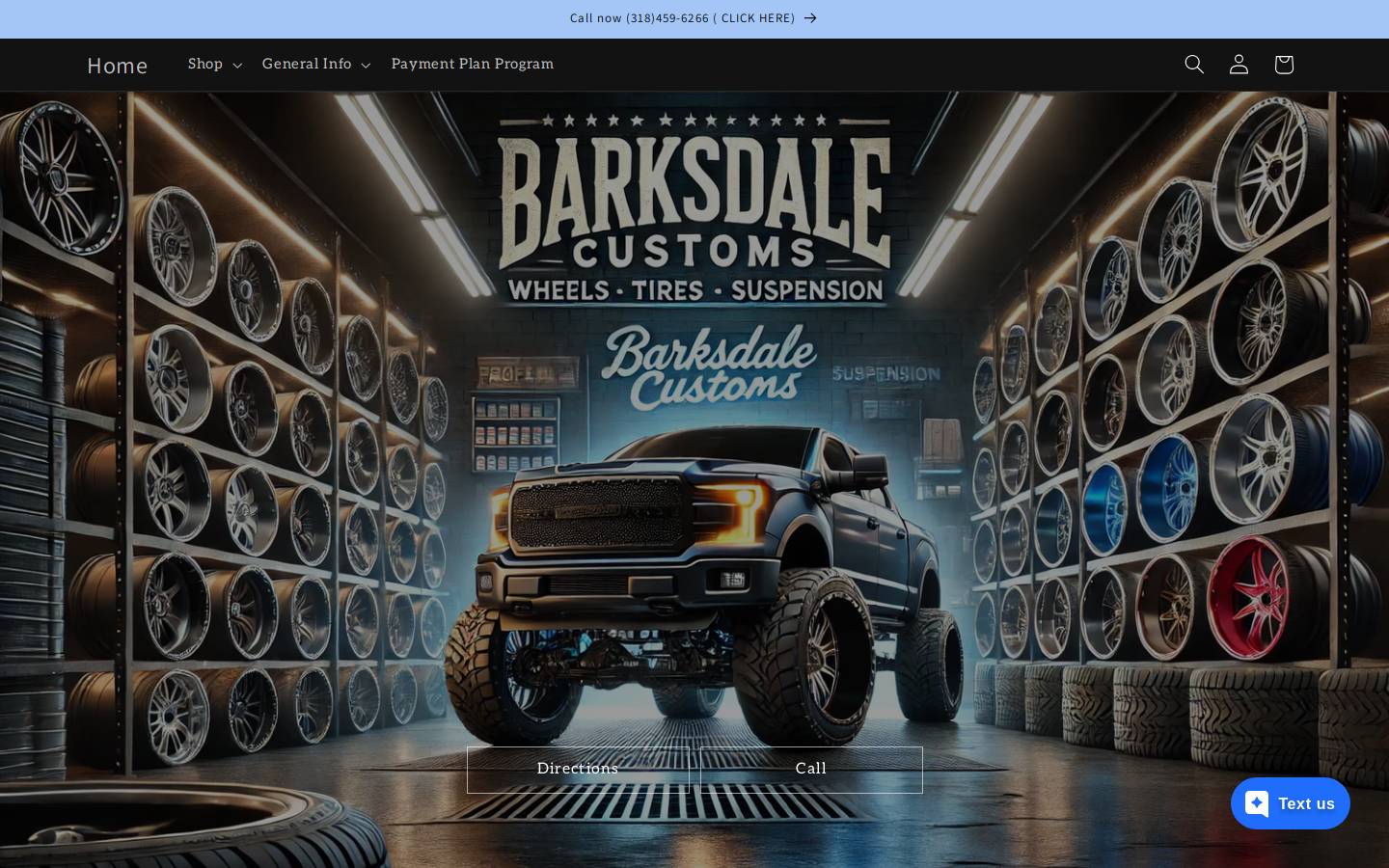 barksdalecustoms.com homepage screenshot